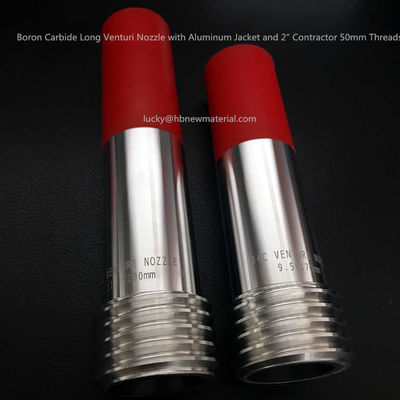 Porcelana Boquilla Venturi larga de carburo de boro con camisa de aluminio y roscas Contractor de 50 mm de 2 ″ proveedor
