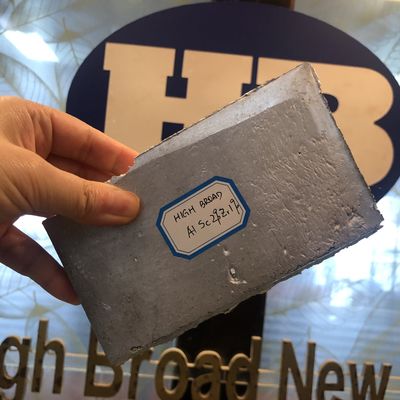 Ingota de aleación maestra de aluminio escándido circonio AlSc2%Zr1%, aleación maestra de aluminio escándido para refinación de grano proveedor