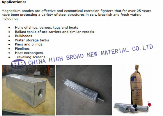 Anodo de magnesio sacrificial ASTM G97 Protección catódica hipotencial proveedor