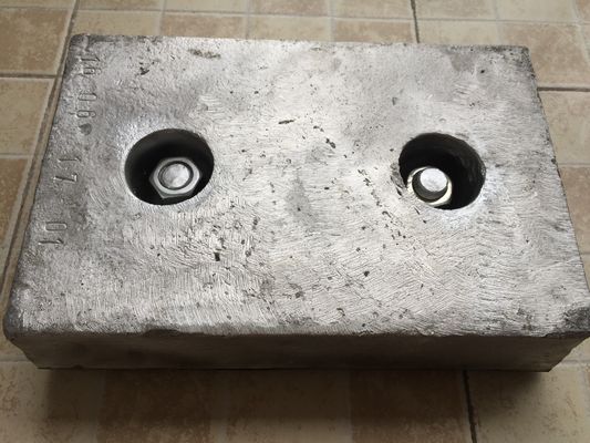 Anodo de zinc de sacrificio para buques, Anodo de casco de zinc ISO DNV BV Fit Marine proveedor