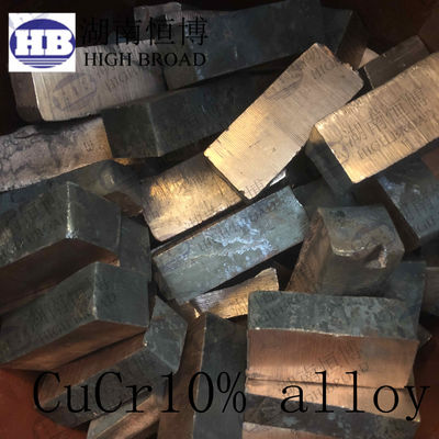 CuCr10% Ingot de aleación maestra de cobre y cromo para aditivos de cobre y aleaciones de cobre proveedor